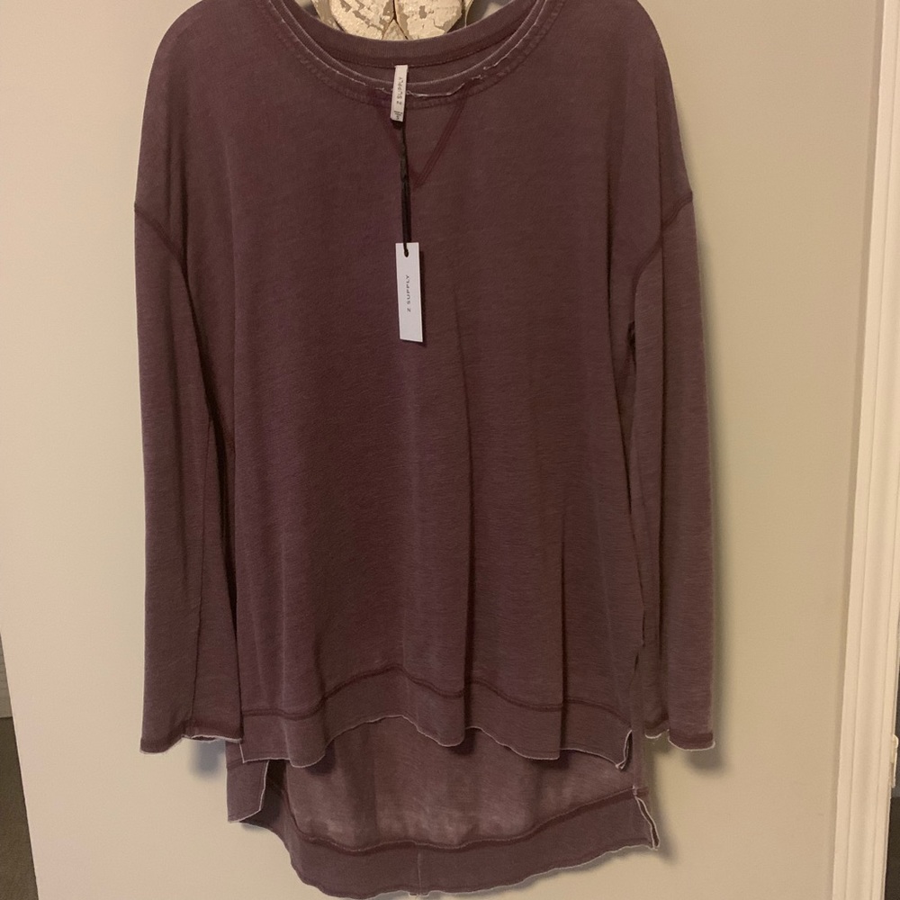 Z supply weekender sweater in burgundy